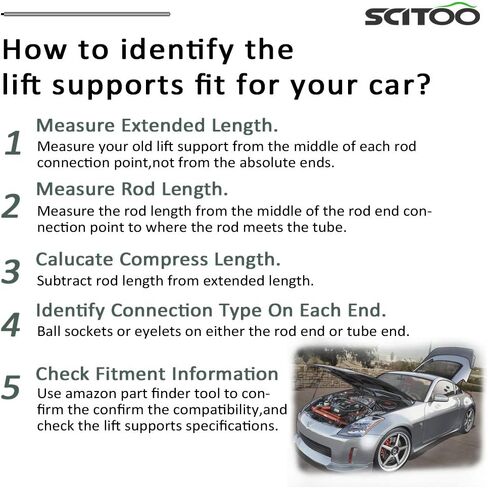 SCITOO Hood Lift Supports Replacement Struts Gas Springs Shocks Fit for Kia Sorento 2.4L 2011-2015,for Kia Sorento 3.3L 2014-2015,for Kia Sorento 3.5L 2011-2013 in Saudi Arabia