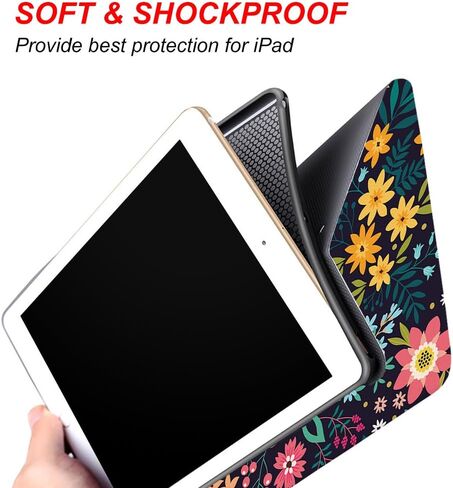 حافظة لجهاز iPad 9th 8th 7th Generation 10.2 بوصة 2021 2020 2019 إصدار خفيفة الوزن نحيفة واقية ناعمة من مادة TPU غطاء حامل قابل للطي على شكل قطة لطيفة وزوايا قابلة للتعديل حافظة جلدية ذكية للنوم التلقائي in Kuwait