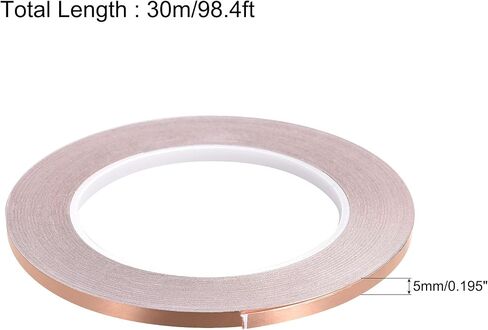 uxcell Single-Sided Conductive Tape Copper Foil Tape Adhesive 8mm x 30m/98.4ft for Guitar,EMI Shielding Crafts, Electrical Repairs 2pcs in Saudi Arabia