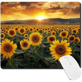Mouse Pad, Non-Slip Rubber Base Mouse Mat Mousepad Waterproof Gaming Mouse Pad for Wireless Mouse, Computers Laptop Home Office (sunflower)