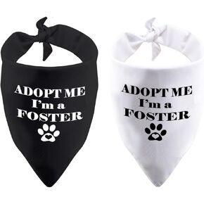 2 Pack Adopt Me I’m a Foster Dog Bandana Dog Adoption Bandanna New Puppy Bandana (Adopt ME I'm a Foster)