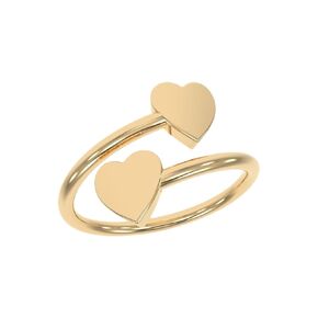 18K Gold Rings for Women - Stackable Rings in Authentic 925 Sterling Silver – Full Heart Knuckle & Thumb Ring - Sterling Silver Rings for Teen Girls - Dainty Minimalist Rings for Women (Size 6)