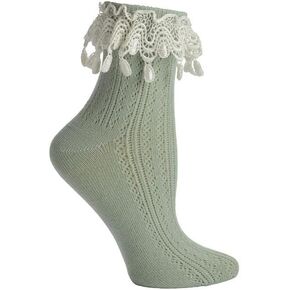 Cottage Lace Socks Sage Victorian Trading
