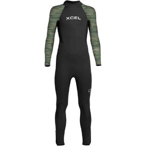 XCEL Kid's Axis Back Zip Full Wetsuit, Easy Entry, Extra Warmth for Cold Water, 4/3mm