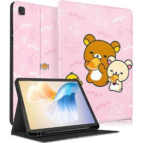 Besoar لهاتف Galaxy Tab S6 Lite Case 10.4 بوصة 2024/2020/2022 للفتيات والأطفال في سن المراهقة والأولاد والنساء لطيف الكرتون Kawaii تصميم أغطية الأجهزة اللوحية حامل Folio Smart Fashion لهاتف Samsung Galaxy Tab S6 Lite، أسود Stit