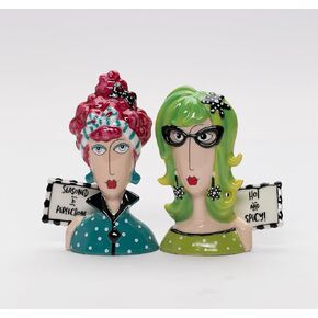 Fine Porcelain Dollymama's Lady Perfection-Spicy Salt and Pepper Shaker