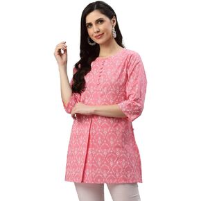 Yash Gallery Women's Cotton Floral Printed Short Kurti