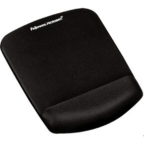 Fellowes PlushTouch Mouse Mat with Wrist Support Featuring Microban Antimicrobial Protection, Black 9252003