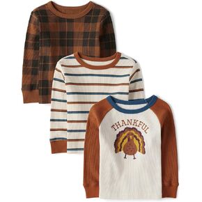 The Children's Place Baby Boys' and Toddler Long Sleeve Shirts 3-Pack