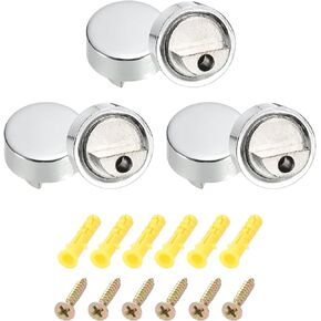 HARFINGTON Mirror Clips, 6Pcs Mirror Floating Glass Clips for 6-7mm Thick, Bathroom Mirror Clips for Frameless Mirror, Mirrors Bracket Holder Walls Fixed Fitting (20mm Black)