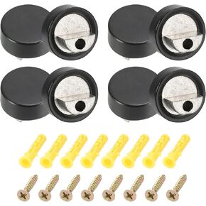 HARFINGTON Mirror Clips, 6Pcs Mirror Floating Glass Clips for 6-7mm Thick, Bathroom Mirror Clips for Frameless Mirror, Mirrors Bracket Holder Walls Fixed Fitting (20mm Black)