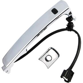 TIKSCIENCE Exterior Chrome Door Handle Front Left Driver Side with Keyhole 80640-CZ31B Fit for Nissan Rogue 2010-2013 Replace 80645-CA000 Smart Entry Keyless Handle