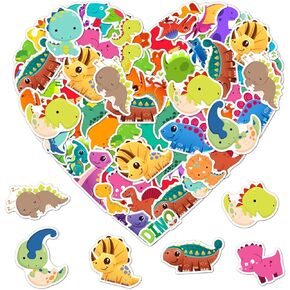 Pack 50 Pcs Cute Animal Dinosaur Stickers for Water Bottles Waterproof Laptop Luggage Cups Computer Scrapbooking Teens Adults Girls Boys Aesthetic Sticker Packs Small Vinyl Decals