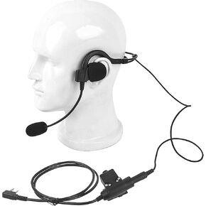 Walkie Talkie Earpiece Behind The Head Over Ear Radio Headset Headphone with Boom Mic U94 Tactical PTT Compatible for Baofeng Kenwood UV-5R BF-F8HP 888S