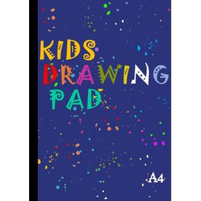 Kids Drawing Pad: A4 Plain Paper Sketchbook & Colouring Book - 110 Blank Pages - 21 cm x 29.7 cm - Thick 90gsm White - Sketch Book, Arts and Craft, Scrapbook, Doodling & Scribble for Children - Blue