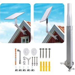 Adjustable Starlink Mount Kit, Starlink Gen 3 Roof Mount Starlink Long Wall Mount, Starlink Pole Mount, Suitable for Starlink V2&V3 Devices, Compatible with Communications Network Antennas