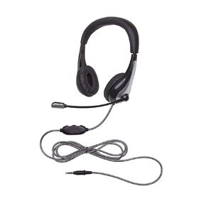 Califone 1025MT NeoTech 1025MT Headset with Gooseneck Microphone, Black/Silver