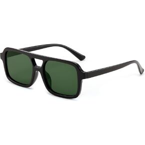 نظارة شمسية FEISEDY Retro 70s Aviator للنساء والرجال بإطار مربع مسطح عصري UV400 B0174
