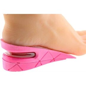 Two Layers 2" Height Adjustable Breathable Increase Taller Shoe Insole Lift Air Cushion Invisible Height Increase Half Elevator Heels Inserts Shoe Pads for Women Men (Pink)