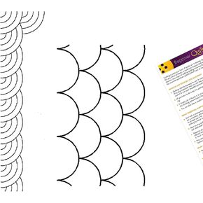 Quilting Creations Stencils for Machine and Hand Quilting - 2 Quilting Stencils for Border, Background Patterns | Small Baptist Fan Border, Clamshell Plastic Quilt Stencil Set with Guide