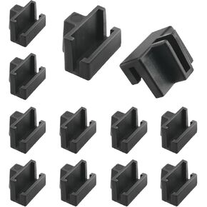 12PCS Hanging Plastic Rail Clip Multi-Functional Bathroom Storage Shelf Wall Mounted Hole Hook Storage Rack for Wood Drawers Plastic Square File Cabinet Clasp Black