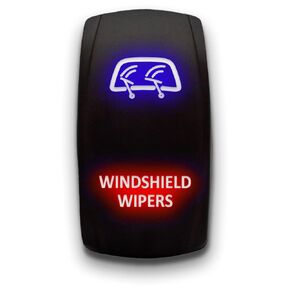 WINDSHIELD WIPER - Blue - Laser Etched 5-Pin Double Pole Single Throw WINDSHIELD WIPER Maintained ON-OFF DPST Toggle Switch 20A 12V