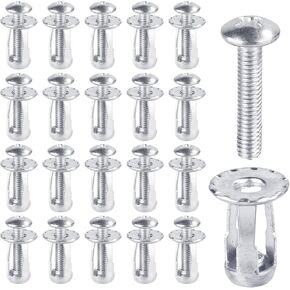 20pcs M4x20 Hollow Door Anchor, Hollow Metal Cavity Fixing Door Anchor Wall Anchors for Aluminum-cladding Sheet Steel Plate Iron Plate Hollow Plastic Sheet