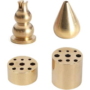 4 Pcs Mini Dual-Purpose Copper Incense Cone Stick Burner Gourd Plate Holder Censer Tower Bowl Home Decoration