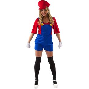 Female Super Plumber/Mario Adult Costume - Large