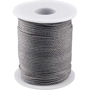 Twisted Nylon String 3 Ply Twine for Gardening DIY Crafting Bracelets Making (1.5mm-164feet, Army Green)