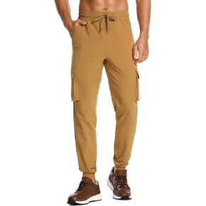 CRZ YOGA Men's Lightweight Cargo Joggers - 30" Quick Dry Hiking Athletic Pants Outdoor Street Causal Pants with Zip Pockets