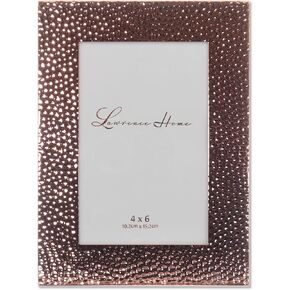Lawrence Frames Hammered Polished Metal Picture Frame, 4x6, Copper