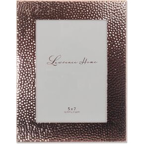 Lawrence Frames Hammered Polished Metal Picture Frame, 4x6, Copper
