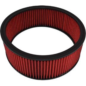 أداء الفريق - منقي هواء عنصر فلتر الهواء، استبدال عالي التدفق، ألياف قطنية مستديرة قابلة للغسل وإعادة الاستخدام - متوافق مع بويك شيفروليه جي إم سي فورد موبار أولدزموبيل بونتياك (14X5) in Kuwait