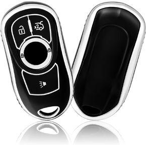 OFFCURVE for Chevy Buick Key Fob Cover, TPU Key Fob Case Cover for Buick Enclave Lacrosse Verano Encore Regal Envision Cascada GL8, Black