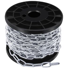 50 ft Stainless Steel Hanging Chain Metal Chain Link Light Duty Chain Utility Chain Jack Chain for Home Outdoor Camping Hanging, Thickness 0.08 inches (2mm*15m)