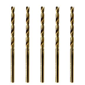 MAXTOOL No.40 5pcs Identical Jobber Length Drills Dia 0.098" HSS M35 Cobalt Twist Drill Bits Wire Gauge Numbered Golden Straight Drills; JBN35G10R40P5
