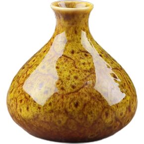 Mini Colorful Ceramic Flower Vase, Unique Glazed Design Ceramics Decorative Vase Modern Flower Vase for Home Decor, Centerpieces, Living Room, Kitchen, Wedding (Blue)