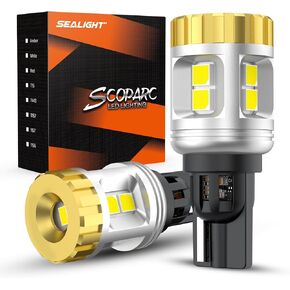 SEALIGHT 921 LED Bulb for Reverse Backup Light, 1200% Super Bright 912 W16W 906 904 902 922 LED Light Bulb White for Tail Light Bulb Replacement (2PCS)