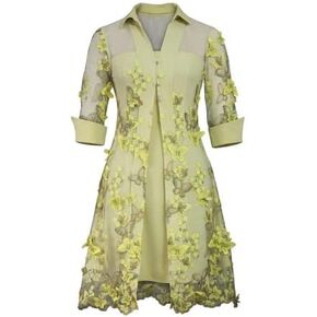 Womens 3D Embroidery 2Pcs Dress