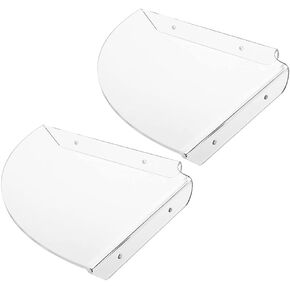 PRETYZOOM 2pcs Floating Corner Shelves: Acrylic Wall Mounting Corner Shelf for Organization, Wall Storage Display Holder for Speakers, Books, Decor, Small Plants Easy To Install