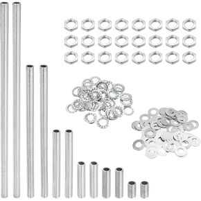 MECCANIXITY Lamp Pipe Kit with Lock Nuts Washers 1/8IP Thread Fasteners Assortment for Chandelier Ceiling Light Repair Assembly DIY Hardware, Pack of 84