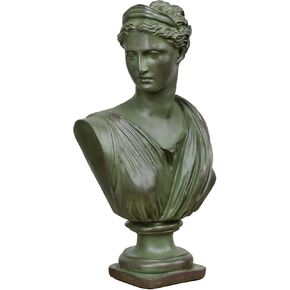 12 Inch Roman Goddess of Wisdom Bust Statue Gypsum Statue Replica Sculpture Figurine Home Decor Resin Crafts for Sketch Practice Artist (White)