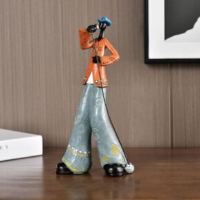Nostalgic Guitarist Figurine for Home Decor, Classic Melody-Playing Sculpture Ornament for Shelf Cabinet Desktop Table in Home Office Hotel Bar - Distinctive Housewarming Gift Ideas