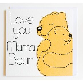 Love You Mama Bear Card, Mother's day Card, Birthday card for Mom