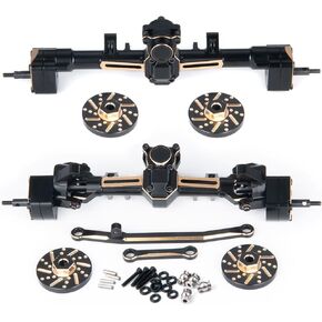 SCX24 Universal Front and Rear Axles Set with Counterweights for 1/24th RC Crawler Car (Front & Rear)