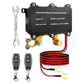 12V 500A Remote Battery Disconnect Switch, Car Battery Kill Switch Anti Theft, Automatic Shut/Cut Off Switch for DC 12V Car Boat Truck RV ATV Vehicle