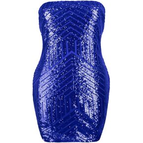 Women’s Sexy Sparkling Sequin Plus Size Bodycon Stretchy Mini Party Dresses