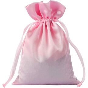 AKLVBL 30 Pack 6 x 9.5 Inches Golden Satin Gift Bags, Jewelry Bags, Drawstring Pouch, Wedding Favor Bags, Baby Shower Bags, Silk Bags…