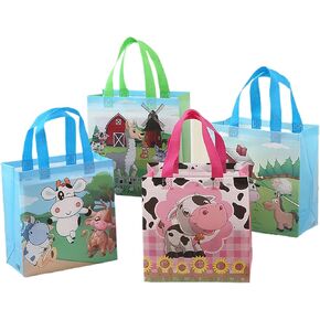 piqiya 9pcs Birthday Gift Bags,Reusable Gift Bags with Handles, Birthday Treat Bags, Multifunctional Non-Woven Birthday Bags for Gifts Wrapping, Birthday Party Supplies